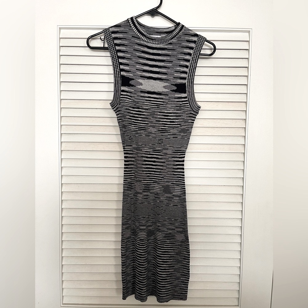CottonOn Striped Black and Gray Sleeveless Dress size XS NWT
